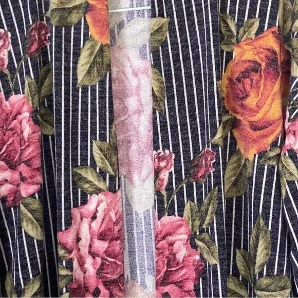 Beeson River Long Sleeve Cardigan Duster Floral & Stripes Small - NWOT - Picture 7 of 8